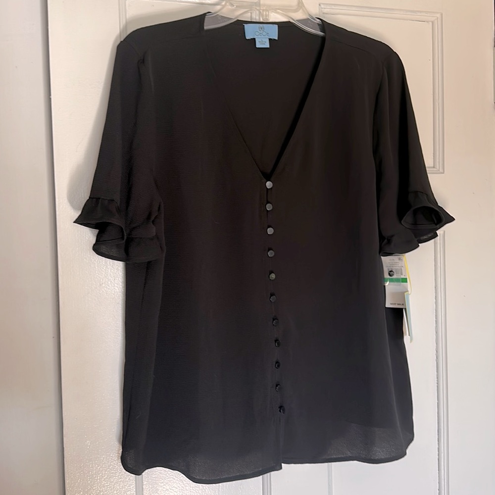 NWT Sheet Black Blouse